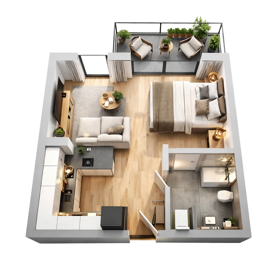Kompaktes Studio